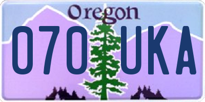 OR license plate 070UKA