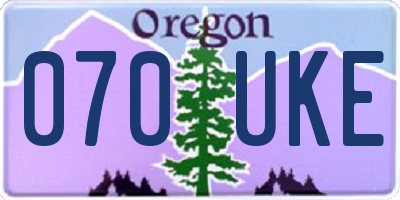 OR license plate 070UKE