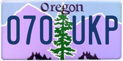 OR license plate 070UKP