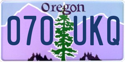 OR license plate 070UKQ