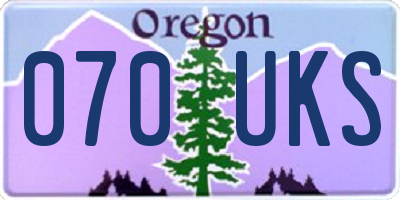 OR license plate 070UKS