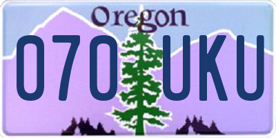 OR license plate 070UKU