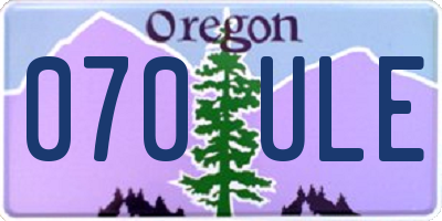 OR license plate 070ULE