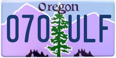 OR license plate 070ULF