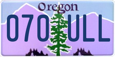OR license plate 070ULL