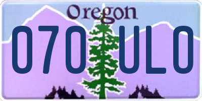OR license plate 070ULO