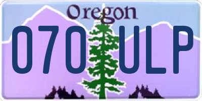 OR license plate 070ULP