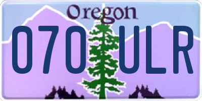 OR license plate 070ULR