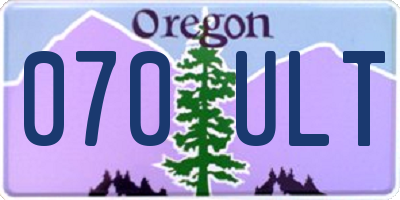 OR license plate 070ULT