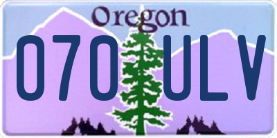 OR license plate 070ULV