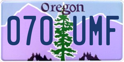 OR license plate 070UMF
