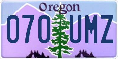 OR license plate 070UMZ