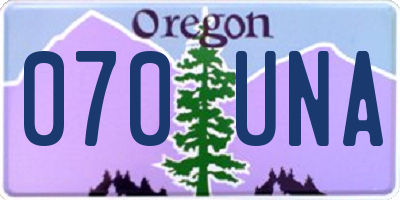 OR license plate 070UNA
