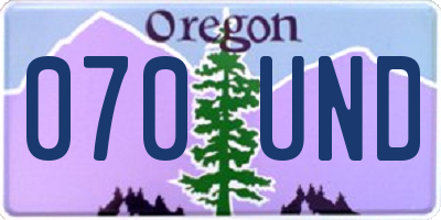 OR license plate 070UND