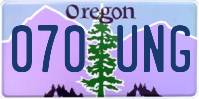 OR license plate 070UNG