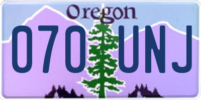 OR license plate 070UNJ