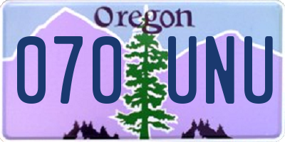 OR license plate 070UNU