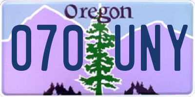 OR license plate 070UNY