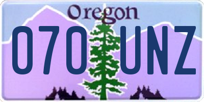 OR license plate 070UNZ