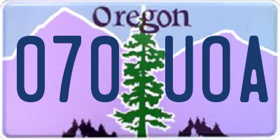 OR license plate 070UOA