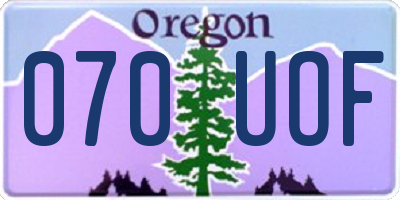 OR license plate 070UOF