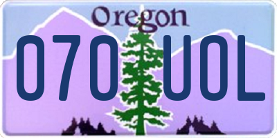 OR license plate 070UOL