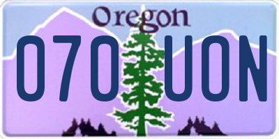 OR license plate 070UON