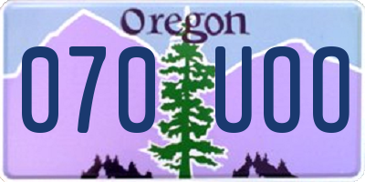 OR license plate 070UOO
