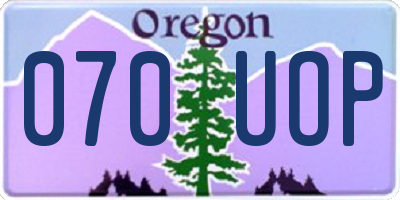 OR license plate 070UOP