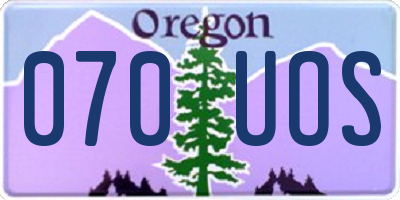 OR license plate 070UOS
