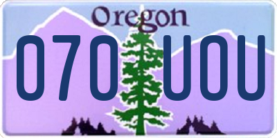 OR license plate 070UOU