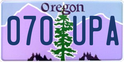 OR license plate 070UPA