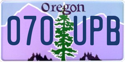 OR license plate 070UPB