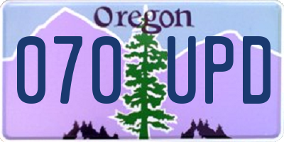 OR license plate 070UPD