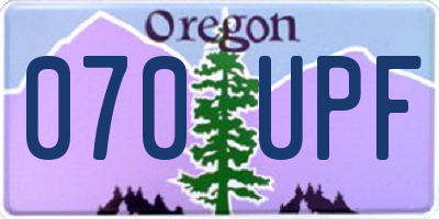 OR license plate 070UPF