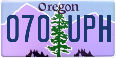 OR license plate 070UPH