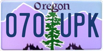 OR license plate 070UPK