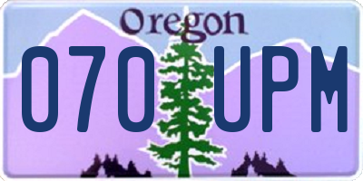 OR license plate 070UPM