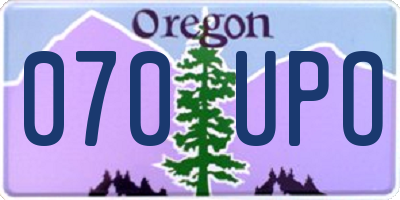 OR license plate 070UPO