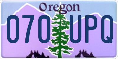 OR license plate 070UPQ
