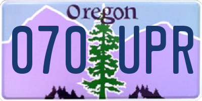 OR license plate 070UPR