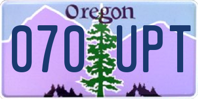OR license plate 070UPT