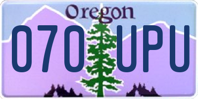 OR license plate 070UPU