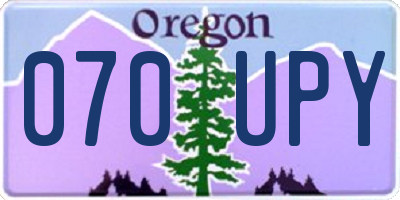 OR license plate 070UPY