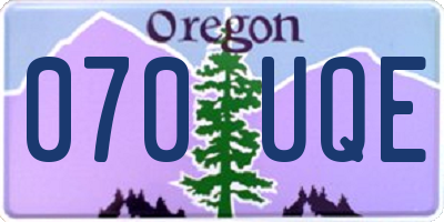 OR license plate 070UQE