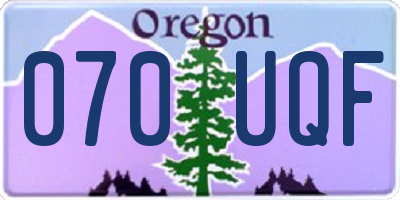 OR license plate 070UQF