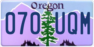 OR license plate 070UQM