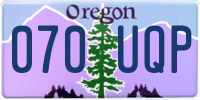 OR license plate 070UQP