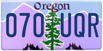 OR license plate 070UQR
