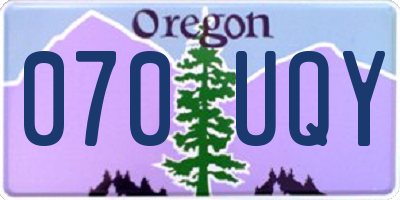 OR license plate 070UQY